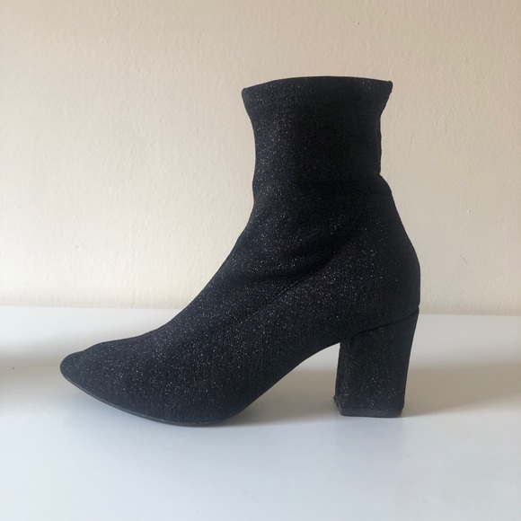 Glittered Socks Heeled Booties - Picture 3 of 3